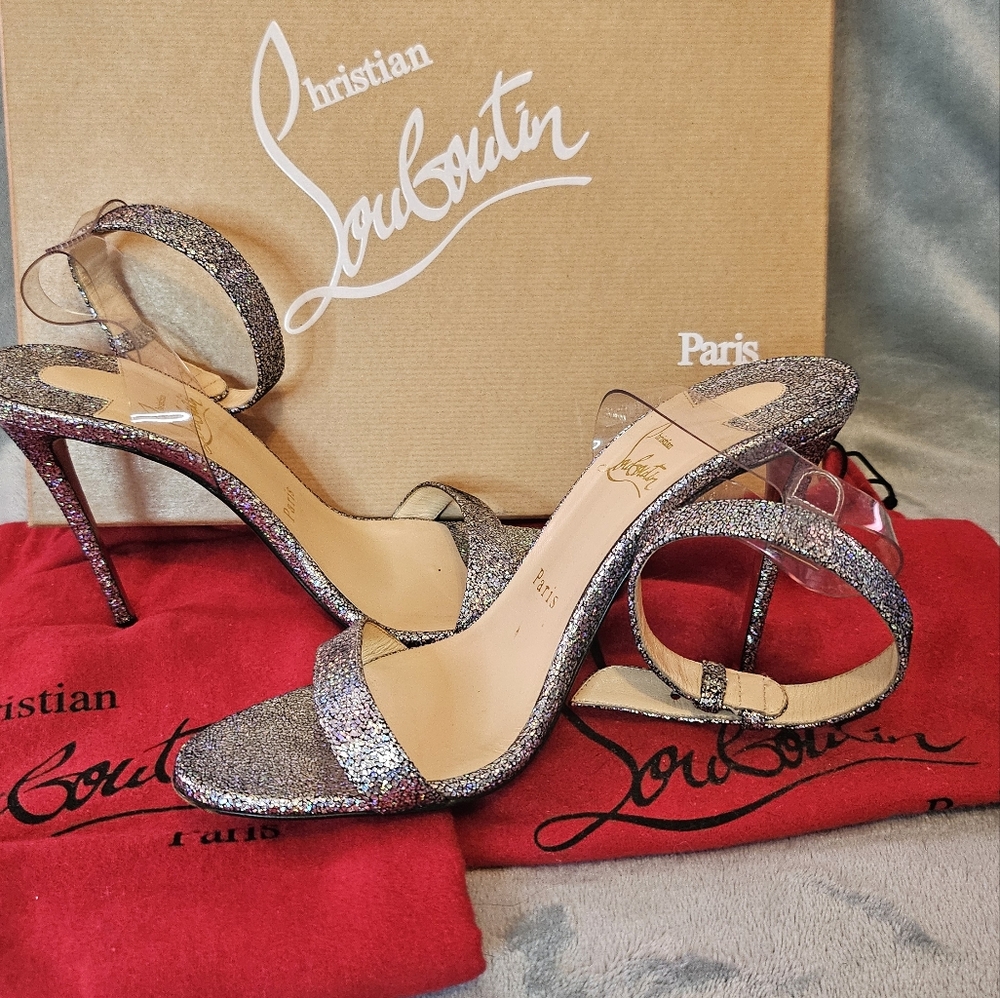 Christian Louboutin Glittering Silver Heels